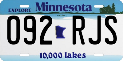 MN license plate 092RJS