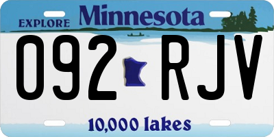 MN license plate 092RJV