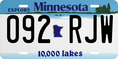 MN license plate 092RJW
