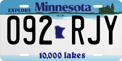 MN license plate 092RJY