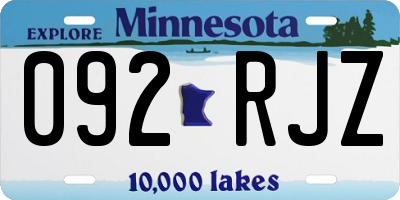 MN license plate 092RJZ