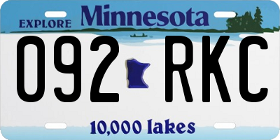 MN license plate 092RKC