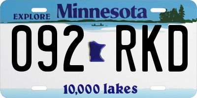 MN license plate 092RKD