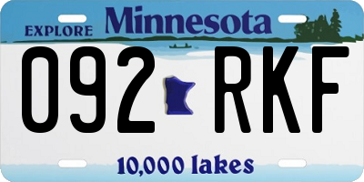MN license plate 092RKF
