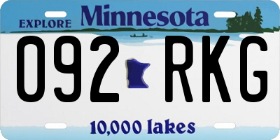 MN license plate 092RKG