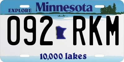MN license plate 092RKM