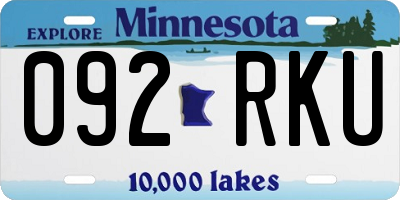 MN license plate 092RKU