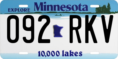 MN license plate 092RKV