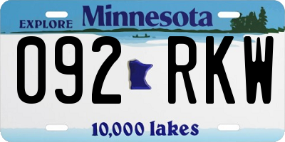 MN license plate 092RKW