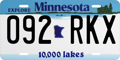 MN license plate 092RKX