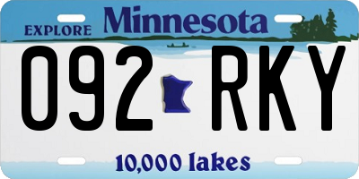 MN license plate 092RKY