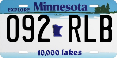 MN license plate 092RLB