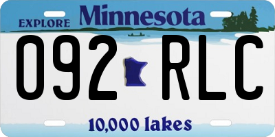 MN license plate 092RLC