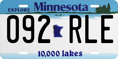 MN license plate 092RLE