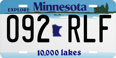 MN license plate 092RLF