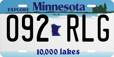MN license plate 092RLG