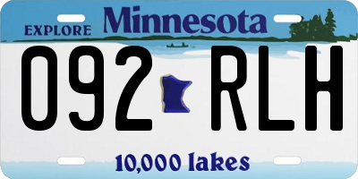 MN license plate 092RLH