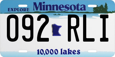MN license plate 092RLI