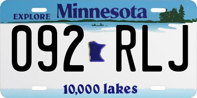 MN license plate 092RLJ