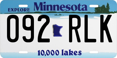 MN license plate 092RLK