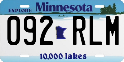 MN license plate 092RLM