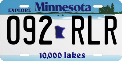 MN license plate 092RLR
