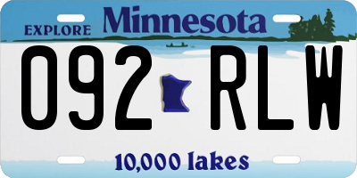 MN license plate 092RLW