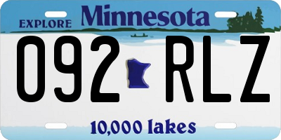 MN license plate 092RLZ