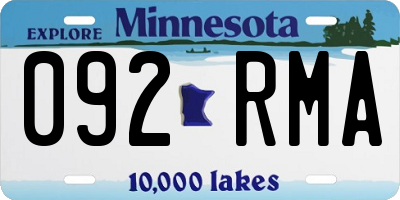 MN license plate 092RMA