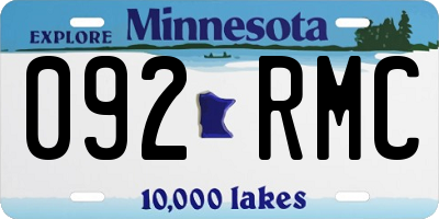 MN license plate 092RMC