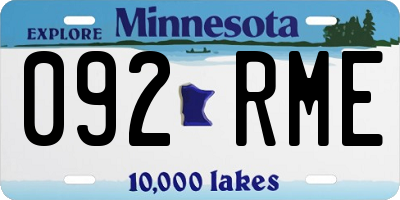 MN license plate 092RME