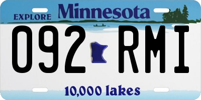 MN license plate 092RMI