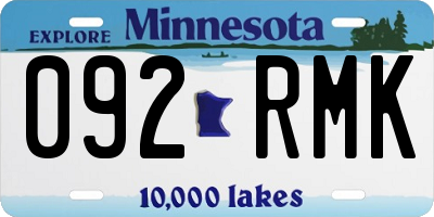 MN license plate 092RMK