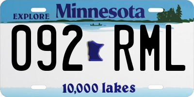 MN license plate 092RML