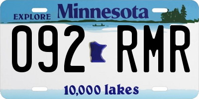 MN license plate 092RMR