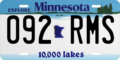 MN license plate 092RMS