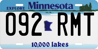MN license plate 092RMT
