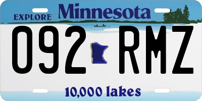 MN license plate 092RMZ