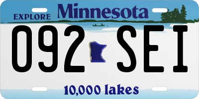 MN license plate 092SEI
