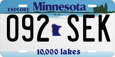 MN license plate 092SEK