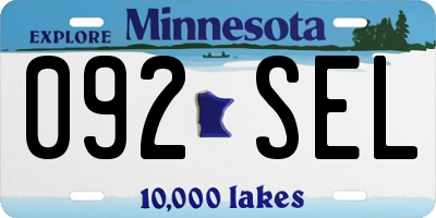 MN license plate 092SEL