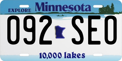 MN license plate 092SEO