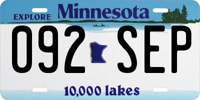 MN license plate 092SEP