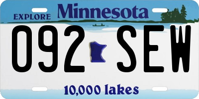 MN license plate 092SEW