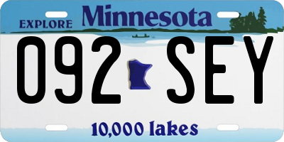 MN license plate 092SEY