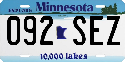 MN license plate 092SEZ