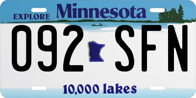 MN license plate 092SFN