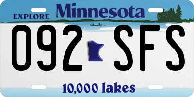 MN license plate 092SFS