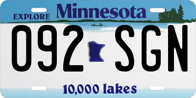 MN license plate 092SGN