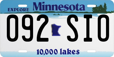 MN license plate 092SIO